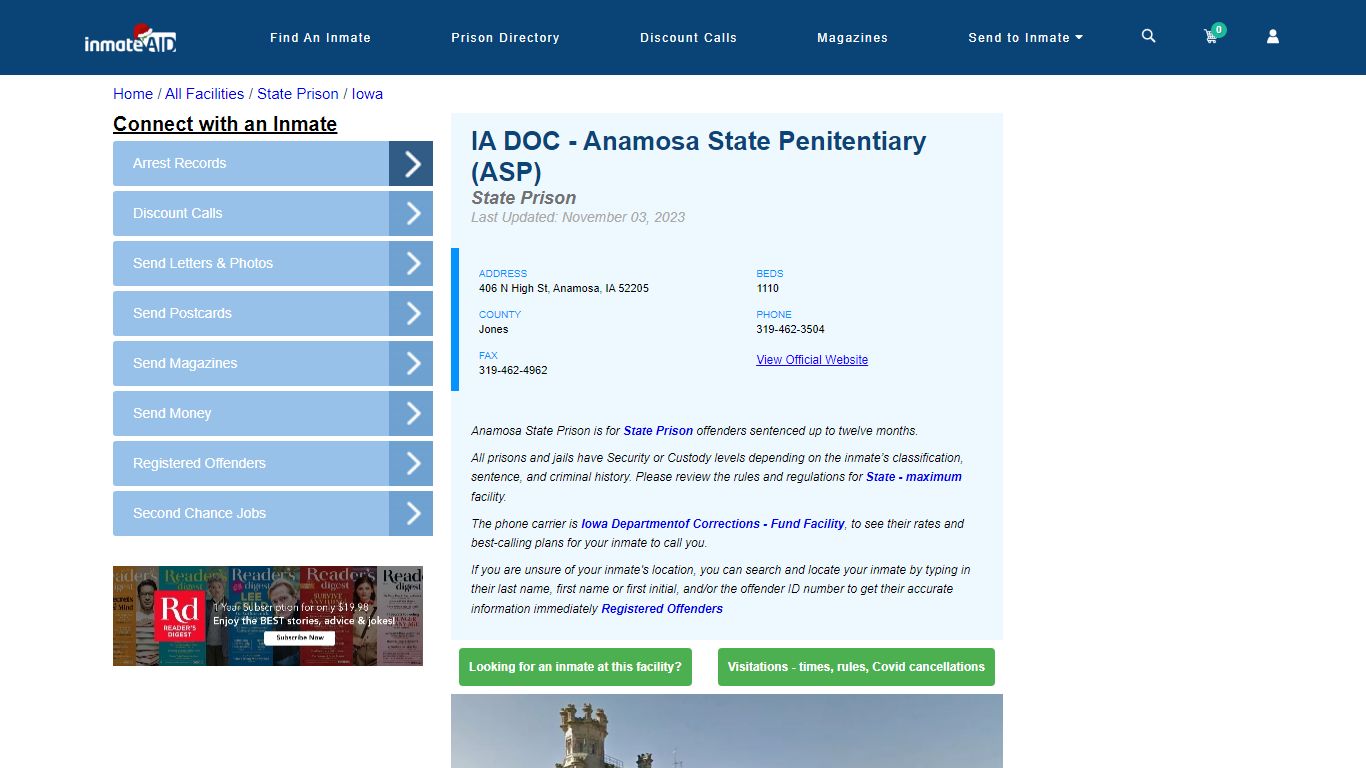 IA DOC - Anamosa State Penitentiary (ASP) - InmateAid