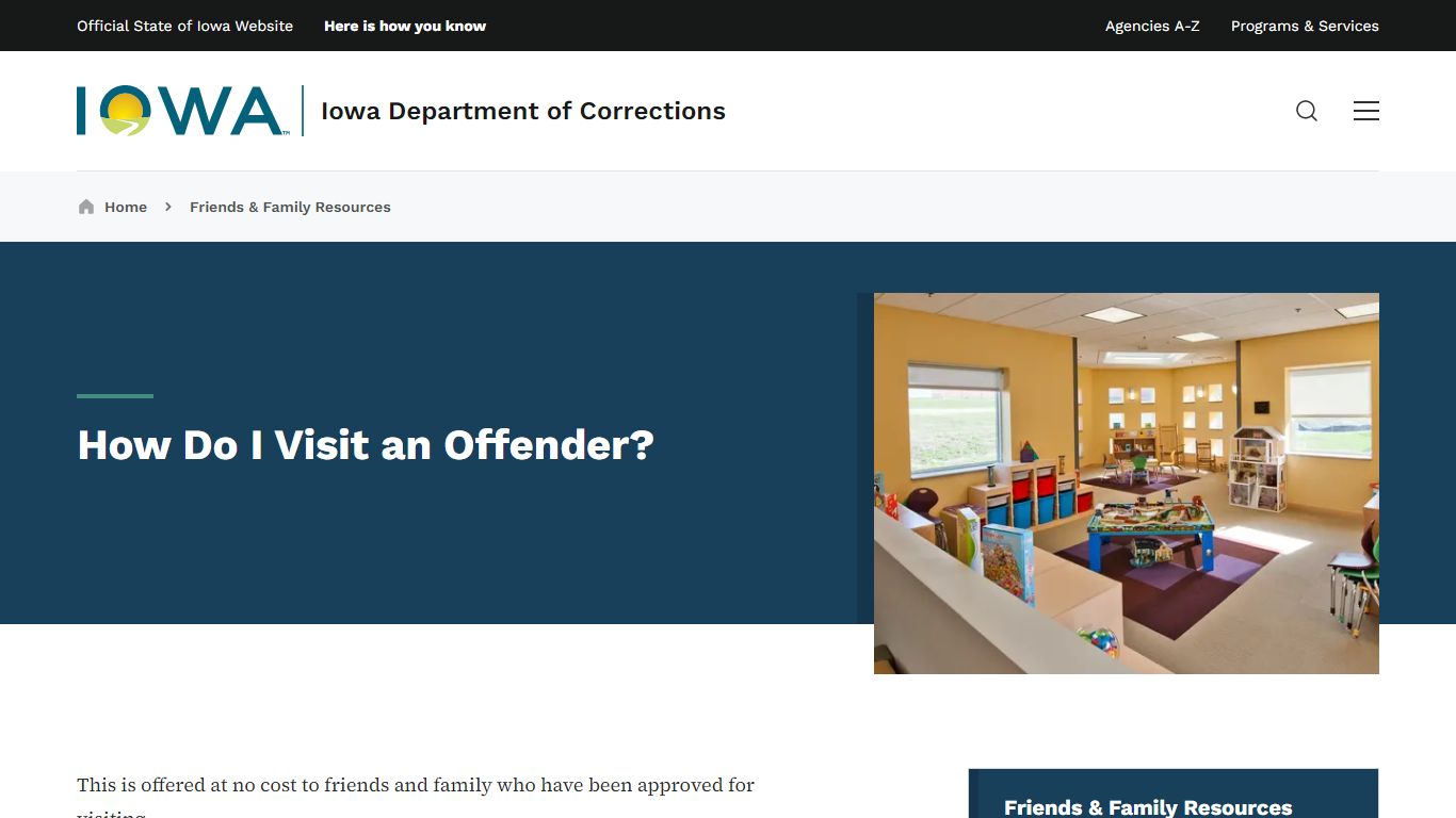 Visit an Offender | Iowa Department of Corrections